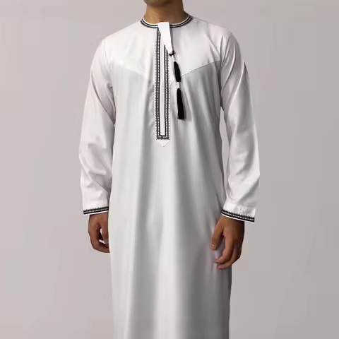 Islamic Clothing Men Length Long Sleeve Loose Muslim Men Saudi Arabia Pakistan Kurta Muslim Costumes