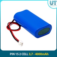 Pin POWER 1S 2 cell 3.7V - 4.2V 4000mAh Chuyên cho máy trợ giảng - Xả 5A Có mạch bảo vệ an toàn