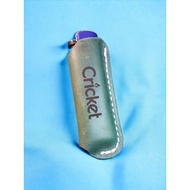 Green leather lighter case / sarung lighter kulit  cricket logo engrave 124
