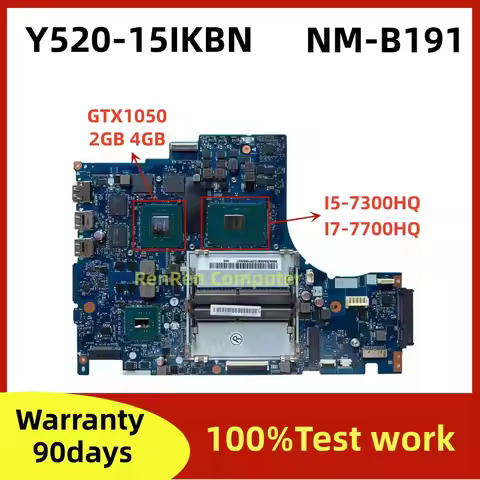 DY512 NM-B191 For Lenovo Legion Y520 Y520-15IKBN R720-15IKBN Laptop Motherboard I5-7300 I7-7700 GTX1