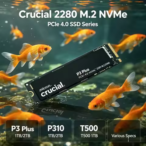 M.2 2280 PCIe 4.0 NVMe SSDs Crucial P3 Plus P310, T500 1TB2TB, OEM packaged internal drives ideal fo