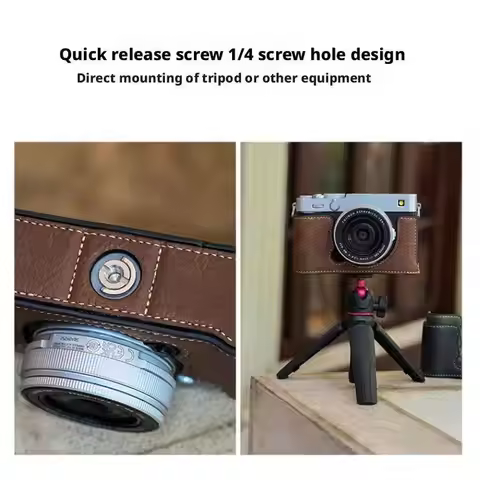 Protective Case For Fujifilm X-e5 Case Camera Protective Case Camera Bag Half-cover Base Leather Cas