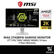 MSI MAG274QRFW / MAG 274QRFW GAMING COMPUTER MONITOR ( 27" WQHD / 180Hz / RAPIS IPS / 1MS GTG / G-SY