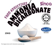 Ammonia Bikarbonat / Ammonia Bicarbonate - 25 kg | Gred Makanan | Food Grade | Food Additives | Hala