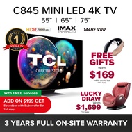 New | TCL C845 Mini LED 4K TV 55 65 75 inch | HDR 10+| Google TV | iMAX Enhanced | 144 Hz VRR | AiPQ