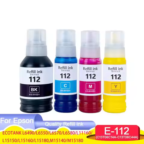 112 C13T06C14A Premium Refill Pigment Ink for Epson L6490 L6550 L6570 L6580 L11160 L15150 L15160 L15