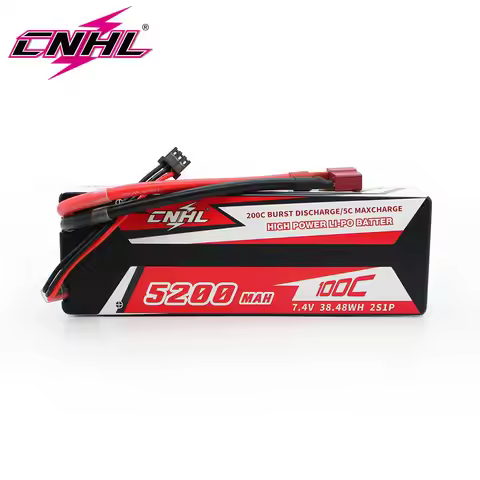 CNHL Lipo Battery 2S 3S 4S 5200mAh 7.4V 11.1V 14.8V 100C Hard Case With T Plug For RC Car Boat Helic
