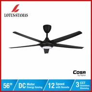 ALPHA COSA 56" / 46” / 40" Remote Control DC Motor Ceiling Fan - EX9-5B / CX20-5B / CX20-5B LED
