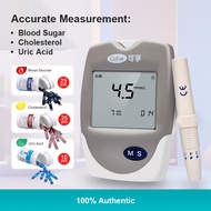 Blood Glucose Meter Uric Acid Cholesterol 3-in-1 Multifunctional Glucometer Diabetes Test Strips