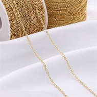 Color Retention Gold Chain Copper Plated 14K18K Real Gold Thin Chain Tassel O-Chain Extension Neckla