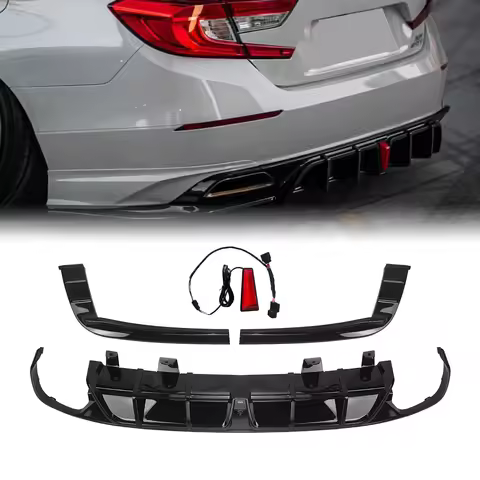 YOFER Body Kit For Honda Accord 2018-2022 Rear Diffuser Bumper Lip Gloss Black Lower Splitter Spoile