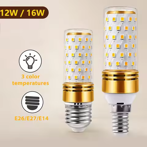 12W 16W LED lamp 3000K 4000K 6000K 3CCT E14 E27 E26 110V-240V Corn Bulb 360° Beam Angle LED light li