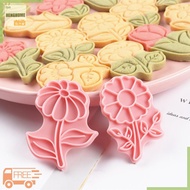 HENGHOME 8pcs Thiết Lập Hoa hình dạng Cookie cutter tem phim hoạt hình pressable Biscuit khuôn bánh 