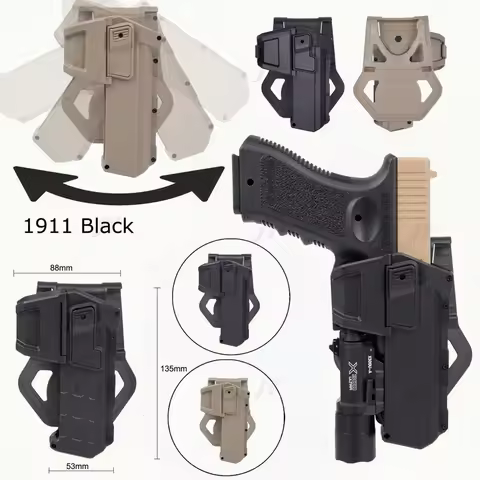 Plnae Tactical G/ock 17 18 19 Movable Pistol Holster IR Laser Flashlight Mounted Airsoft Colt G17 Lo
