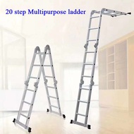 20 Step 5.7m Foldable Ladder Aluminium Ladder Multipurpose Ladder