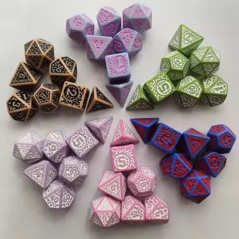 7pcs/lot Polyhedral Dice Double-colors DND RPG TRPG Dice Set for Entertainment Board Game Dice D20 D