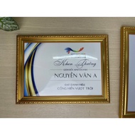 Certificate frame - Photo frame 21X30cm, 25x35cm, 30x42cm Classic Gold Border, Mica Surface ART COLO