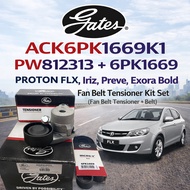 PROTON FLX Preve Exora Bold Iriz GATES Fan Belt Tensioner + Fan Belt / ACK6PK1669K1 / PW812313 6PK 1