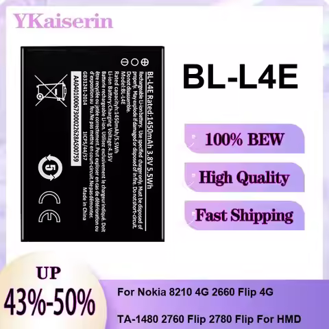 Mobile Phone Battery BL-L4E 1450Mah For Nokia 8210 4G 2660 Flip TA-1480 2760 2780 Hmd