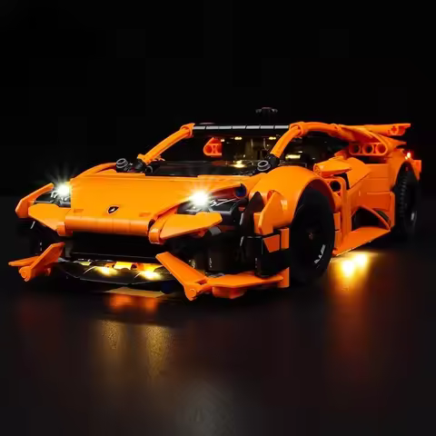 No Model LED Lighting Set Suitable for LEGO Technic Lamborghini Huracán Tecnica Orange 42196 Buildin