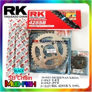 RANTAI GEGANCU RK PREMIUM SPROCKET CHAIN KIT FOR MODENAS KRISS 110 (428 SB 108L - 14T / 38T 39T 40T)