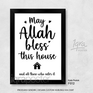 Ssswasna.berkah Family Room Wall Decoration Display & A4 Frame Frame - May Allah Bless This House si