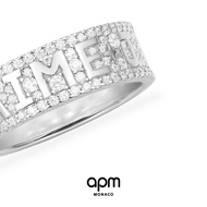 APM Monaco JE T'AIME Ring Silver White Female Simple Fashion Ring Avant-Garde