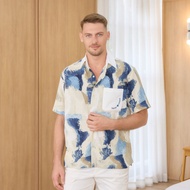 VACAY INDEED/Diddy Shirt Ocean Canvas Men's Comfortable Fit Cool And Clean Look