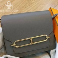 🌈Hermes🧡Mini Roulis 19🧡石器灰金扣🧡99新🌈Evercolor皮🌟