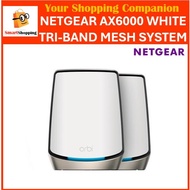 Netgear AX6000 Mesh WiFi System (RBK862S) Orbi White Series Tri-Band WiFi 6 Mesh System  2 Pack - RB
