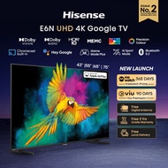 [2024] Hisense E6N 4K UHD Google TV 43 55 65 75 inch | Dolby Vision &amp; Audio | DTS VirtualX | MEMC