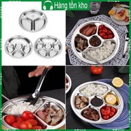 WIN 28Cm Stainless Steel Round Divided Plate  Grade Microwave Safe Kitchenwares