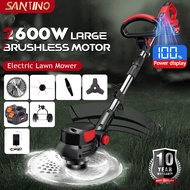 SANTINO Mesin Rumput Grass Cutter (10 Year Warranty) Electric Grass Trimmer Grass Garden Lawn Mower Mesin Rumput Bateri