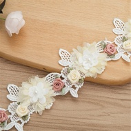【COD】5 รูปแบบ 3D สีขาวดอกไม้เย็บปักถักร้อยลูกไม้ริบบิ้นผ้าสำหรับตกแต่งงานแต่งงานชุดกระเป๋าอุปกรณ์เย็บผ้า