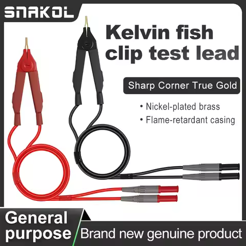 For Zoyi DQ012 Kelvin Test Lcr Lead Bottom Resistance 4-wire 4mm Safety Banana Plug Kelvin Clip Oric