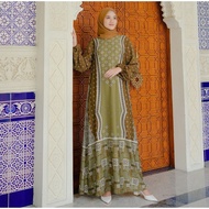 ANKARA DRESS HL: Bronze green S