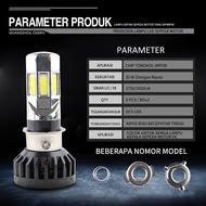 H4 H6 6-Sided Motorcycle LED Light 35W 40W AC/DC M02E ORIGINAL, Fan Bulb, White, Light