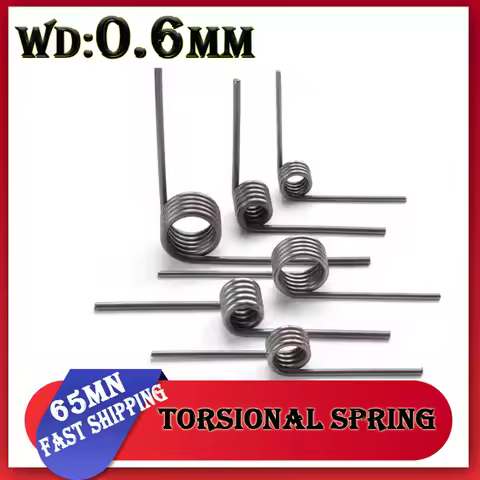 65Mn Wire Diameter 0.6mm V-shaped spiral Steel Torsion Spring 3 Turns 6 Turns 9 Turns Bounce Angle O