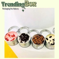 450ml Round Tin Box with Window, Tiramisu Round Tin Box, Cold Cake Tin Box