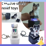 LA Dog Cat Fidget Toy, Rechargeable with Colorful Lights Barking and Meowing Keychain, Key Button St