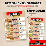 Laminated - BUY1TAKE1 Burger Sandwich Menu Signage | BUY1TAKE1 Hotdog Sandwich Menu Signage