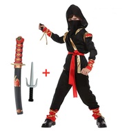 Carnival Bé Trai Trẻ Em Ninja Trang Phục Bộ Có Mũ Trùm Đầu Chiến Binh Samurai Sát Thủ Áo Lạ Mắt Bao