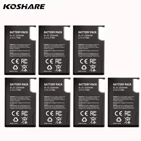 KOSHARE BL-5C Rechargeable Batteries For Broadcast radio / Nokia 1100 1110 1200 1208 1280 1600 2600 