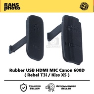 Rubber USB HDMI MIC Canon 600D USB Cover Canon Rebel T3i Kiss X5 Breslin