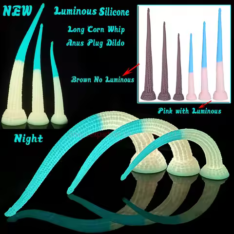54cm Super Long Anal Plug Ass Whip 18 Luminous Dildo With Suction Cup Big Anal SexToys for Men Women