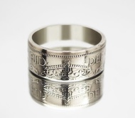 英國硬幣戒指 半克朗 1954-1970，男士硬幣戒指 禮品