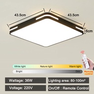 Ceiling Light 48W Lampu Ruang Tamu Moden Lampu Siling Three Light Led Panel Light Round/Square lampu