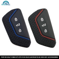 OPENMALL Silicone Car Key 3 Button Key Cases Cover Keychain Protection For VW Golf 8 Mk8 GTI GTD R ID3 ID4 ID.4XCROZZ ID.6X 2020 2021 Accessories K5L6