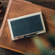 Hi I Am-Genuine Leather Business Card Case Stainless Steel Semi-Vegetable Tanned Type C|W3-021-3