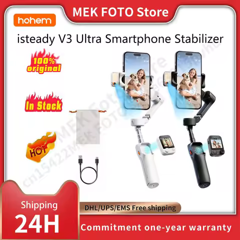 Hohem Isteady V3 Ultra Smartphone Stabilizer AI Face Tracking 3-Axis Phone Gimbal Built-in Selfie St